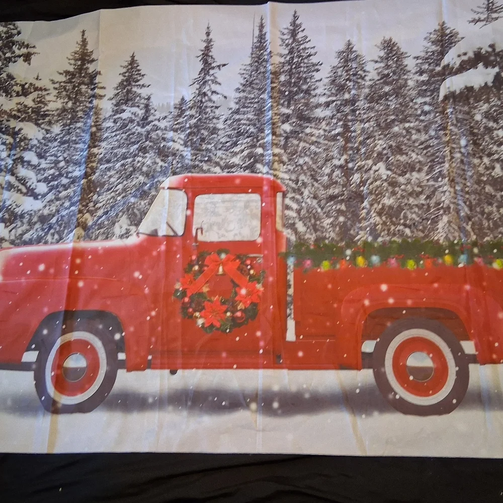 Red Truck Winter Banner